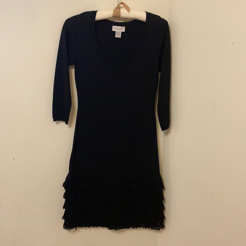 Soft Surroundings Black Fringe Dress